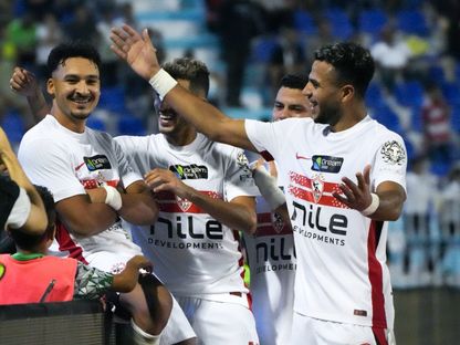 أحمد شريف لاعب الزمالك يحتفل بهدف الفوز على المحلة - 16 سبتمبر 2026 - Reuters