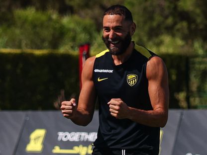 كريم بنزيما في تدريبات الإتحاد - 25 يوليو 2025 - X/@ittihad