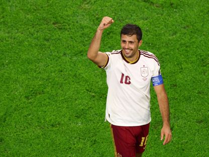 رودري يحتفل بتأهل إسبانيا إلى نهائي كأس العالم بعد فوزها على فرنسا - 14 يوليو 2026 - REUTERS