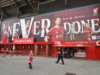 ملعب أنفيلد قبل مباراة ليفربول وأتلتيكو مدريد بدوري أبطال أوروبا - 17 سبتمبر 2025 - Reuters