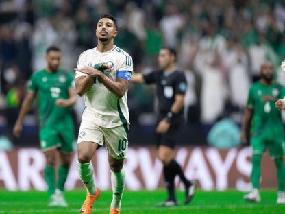 احتفال سالم الدوسري نجم منتخب السعودية بتسجيل هدف في مرمى جزر القمر - 5 ديسمبر 2025 - X/@SaudiNT