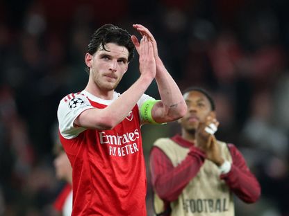 ديكلان رايس بعد مباراة أرسنال وسبورتينغ لشبونة في دوري أبطال أوروبا - 15 أبريل 2026 - Reuters