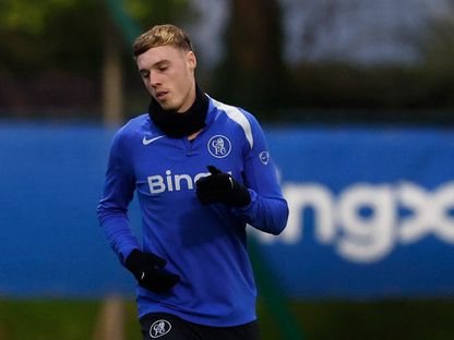 كول بالمر لاعب تشيلسي في حصة تدريبية - 24 نوفمبر 2025 - Reuters