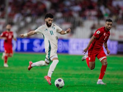 عبد الرحمن العبود قبل تسجيله هدفاً للسعودية في مرمى البحرين بتصفيات كأس العالم 2026 - 5 يونيو 2025 - X/@SaudiNT