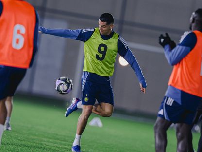 كريستيانو رونالدو خلال تدريب للنصر السعودي - 25 يناير 2026 - X/@AlNassrFC
