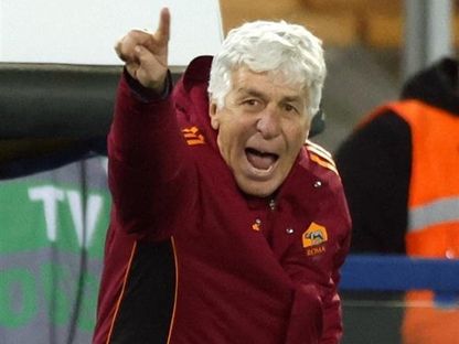 مدرب روما جيان بييرو غاسبريني خلال مباراة ليتشي - 6 يناير 2026 - Reuters