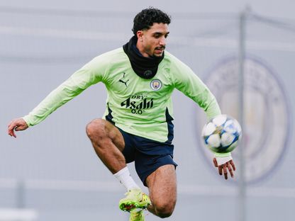 عمر مرموش من تدريبات مانشستر سيتي قبل مواجهة فياريال بدوري أبطال أوروبا - 21 أكتوبر 2025 - X/ManCityFra