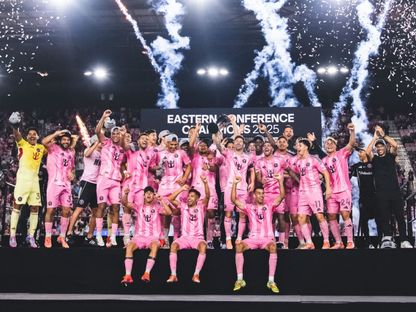 لاعبو إنتر ميامي يحتفلون بالفوز بنهائي المنطقة الشرقية في الدوري الأميركي - 29 نوفمبر 2025 - X/InterMiamiCF