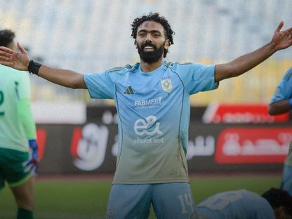 حسين الشحات لاعب الأهلي يحتفل بهدفه أمام فاركو في كأس عاصمة مصر - 10 يناير 2025 - x@epl_eg