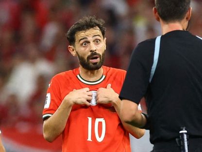 برناردو سيلفا في مباراة البرتغال والمجر بتصفيات كأس العالم 9 سبتمبر 2025 - Reuters
