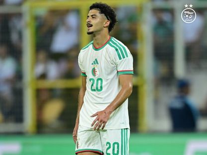 محمد البشير بلومي خلال مباراة الجزائر وزامبيا بتصفيات كأس أمم إفريقيا - 25 سبتمبر 2026 - FB/Équipe d'Algérie de football