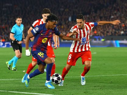 لامين يامال لاعب برشلونة خلال مواجهة أتلتيكو مدريد في ذهاب ربع نهائي دوري أبطال أوروبا - 8 أبريل 2026 - Reuters