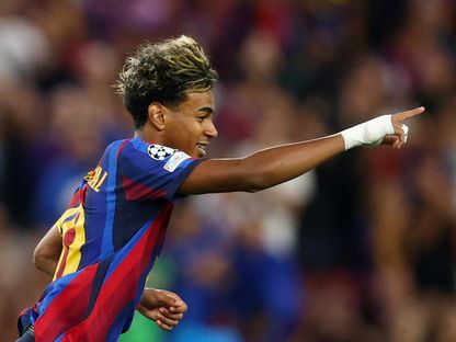 لامين يامال خلال مباراة برشلونة وفينورد بدوري أبطال أوروبا - 9 سبتمبر 2026 - Reuters