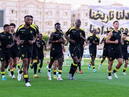 تدريبات لاعبي الاتحاد السعودي قبل مواجهة الوحدة الإماراتي في دوري أبطال آسيا للنخبة - 11 أبريل 2026 - X/@ittihad