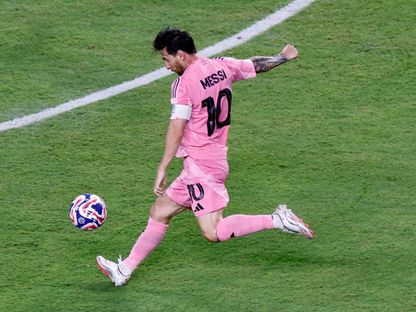 ليونيل ميسي نجم إنتر ميامي في مباراة بالميراس البرازيلي بكأس العالم للأندية - 23 يونيو 2025 - Reuters