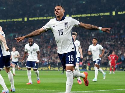 مورغان روجيرس يحتفل بهدفه مع إنجلترا في مباراة ودية ضد ويلز - 9 أكتوبر 2025 - Reuters