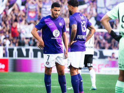 زكريا أبو خلال أثناء مباراة تولوز مع رانس في الدوري الفرنسي - 3 نوفمبر 2024 - X/@ToulouseFC