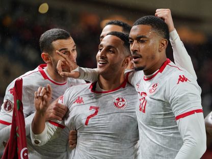 إلياس عاشوري يحتفل بهدفه في مباراة تونس وأوغندا بكأس إفريقيا - 23 ديسمبر 2025 - Reuters