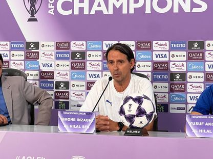 سيموني إنزاغي مدرب الهلال في مؤتمر صحفي قبل مواجهة الدحيل في أبطال آسيا للنخبة - 15 سبتمبر 2025 - X/@aawsat_spt