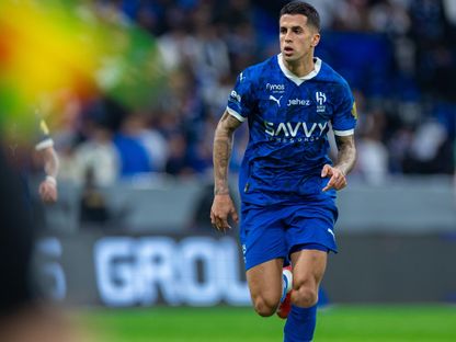 جواو كانسيلو لاعب الهلال في مباراة الأهلي بدوري روشن السعودي - 28 فبراير 2025 - X/@Alhilal_FC