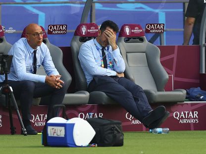 جيانلويجي بوفون محبطاً خلال مباراة بين إيطاليا وسويسرا في بطولة أوروبا "يورو 2024" – 29 يونيو 2024 - REUTERS