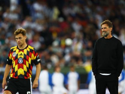 يورغن كلوب مدرب ألمانيا والقائد يوشوا كيميش قبل لقاء اليونان بدوري الأمم الأوروبية - 3 أكتوبر 2026 - Reuters