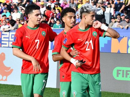 ياسر الزابيري يحتفل بهدفه مع المغرب في مرمى إسبانيا بكأس العالم للشباب - 29 سبتمبر 2025 - x@EnMaroc