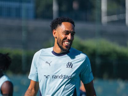 بيير إيمريك أوباميانغ خلال تدريب لأولمبيك مارسيليا - 1 أغسطس 2025 - X/@OM_Officiel
