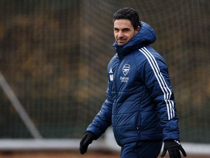 ميكيل أرتيتا خلال تدريب لأرسنال - 25 نوفمبر 2025 - Action Images via Reuters