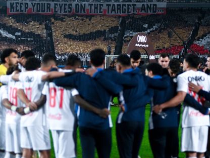 لاعبو الزمالك يستعدون لمواجهة الاتحاد السكندري في الدوري المصري - 6 مارس 2026 - X/@ZSCOfficial