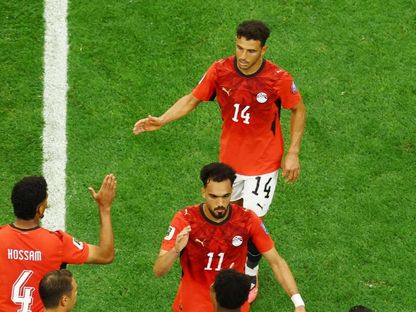 حمدي فتحي ومصطفى زيكو وحسام عبد المجيد في مباراة مصر وأستراليا بدور الـ 32 من بطولة كأس العالم 2026 - 4 يوليو - reuters