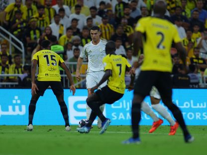 كريستيانو رونالدو خلال مباراة بين النصر والاتحاد في الدوري السعودي - 6 ديسمبر 2024 - X/@AlNassrFC