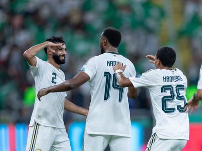 احتفال لاعبين من منتخب السعودية بتسجيل هدف في مرمى عمان بخليجي 27 - 26 سبتمبر 2026 - X/@SaudiNT