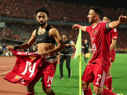 حسين الشحات لاعب الأهلي يحتفل بعد تسجيله هدفاً في الزمالك - 1 مايو 2026 - REUTERS