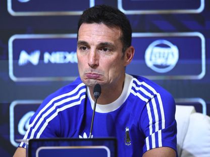 مدرب الأرجنتين ليونيل سكالوني خلال مؤتمر صحافي - 26 مارس 2026 - REUTERS