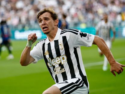 فرانسيسكو كونسيساو جناح يوفنتوس يحتفل بتسجيله هدفاً في مرمى أتالانتا بالدوري الإيطالي - 20 سبتمبر 2026 - REUTERS