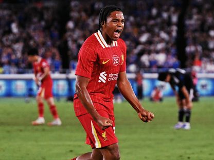ريو نغوموها مهاجم ليفربول الواعد يحتفل بهدفه أمام يوكوهاما مارينوس - 30 يوليو 2025 - @LFC