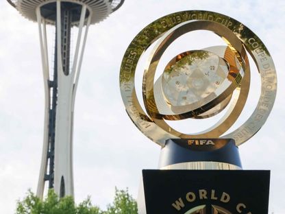 رمز كأس العالم للأندية 2025 في مدينة سيتال على الساحل الغربي للولايات المتحدة الأمريكية - 2 يونيو 2025 - X/FIFACWC