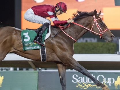 الجواد فور إيفر يانغ يفوز بكأس السعودية للخيول - 14 فبراير 2026 - X/@TheSaudiCup