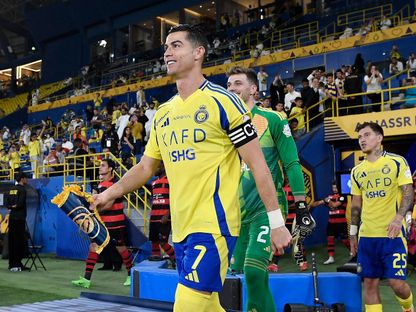 كريستيانو رونالدو قبل مواجهة النصر والرياض في الجولة 27 من دوري روشن السعودي - 12 أبريل 2025 - Reuters