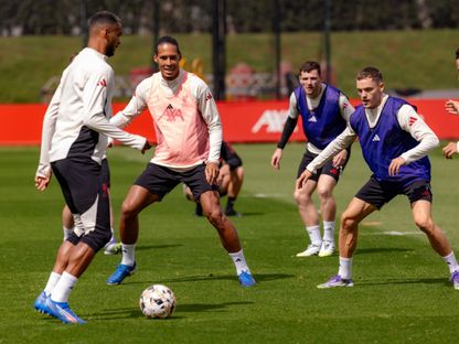 لاعبو ليفربول في التدريبات استعداداً لمواجهة كريستال بالاس - 7 أغسطس 2025 - X/@LFC