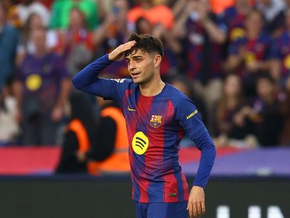 بيدري غونزاليس من مباراة برشلونة وجيرونا بالدوري الإسباني - 18 أكتوبر 2025 - Reuters