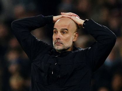 مدرب مانشستر سيتي بيب غوارديولا خلال مباراة ضد نوتنغهام فورست في الدوري الإنجليزي الممتاز - 4 مارس 2026 - Reuters