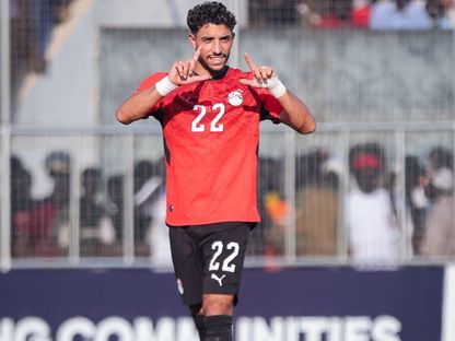 عمر مرموش يحتفل بتسجيله هدفاً لمصر في شباك جنوب السودان بتصفيات كأس أمم إفريقيا - 29 سبتمبر 2026 - FACEBOOK/EFA