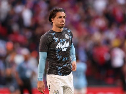 لاعب مانشستر سيتي جاك غريليش بعد مباراة كريستال بالاس في نهائي كأس الاتحاد الإنجليزي -  17 مايو 2025 - Reuters