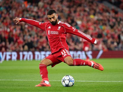 محمد صلاح من مباراة ليفربول وأتلتيكو مدريد بدوري أبطال أوروبا - 17 سبتمبر 2025 - Reuters