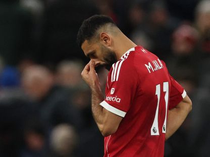 حسرة نجم ليفربول محمد صلاح خلال مباراة نوتنغهام فورست في الدوري الإنجليزي الممتاز - 22 نوفمبر 2025 - Reuters