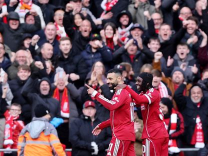 محمد صلاح يحتفل بهدف مع ليفربول ضد فولهام - 11 أبريل 2026 - Reuters