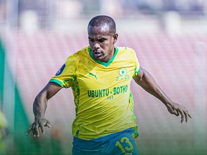 إكرام راينيرز مهاجم صندوانز في مباراة الملعب المالي بربع نهائي دوري أبطال إفريقيا - 22 مارس 2026 - X/@@Masandawana