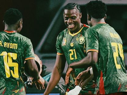 كارل إيتا إيونغ مهاجم الكاميرون يحتفل بهدفه أمام الغابون في كأس الأمم الإفريقية - 24 ديسمبر 2025 - FB/@TotalEnergies Africa Cup of Nations